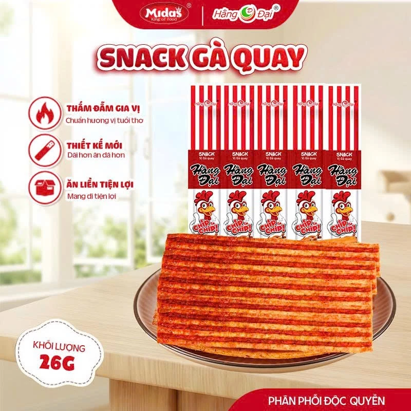 Combo 30 Gói Snack Que Cay Vị Gà Quay Hằng Đại - Que Cay Tuổi Thơ, Ăn Vặt Cổng Trường