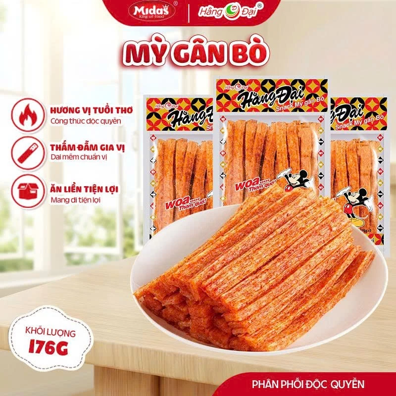 Combo 6 gói Que cay Mỳ gân Bò Hằng Đại 176g, cay cay ăn vặt tuổi thơ ăn vặt cổng trường dai ngon