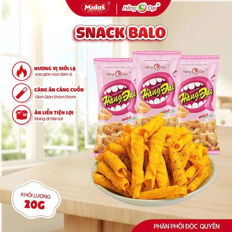 Combo 30 gói snack BALO Hằng Đại giòn rụm thơm ngon bimbim ăn vặt cổng trường tuổi thơ vị rong biển