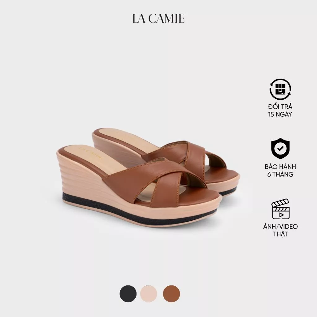 Dép xuồng chất liệu Da PU với thiết kế đơn giản dễ phối thương hiệu La Camie  DX5B0142