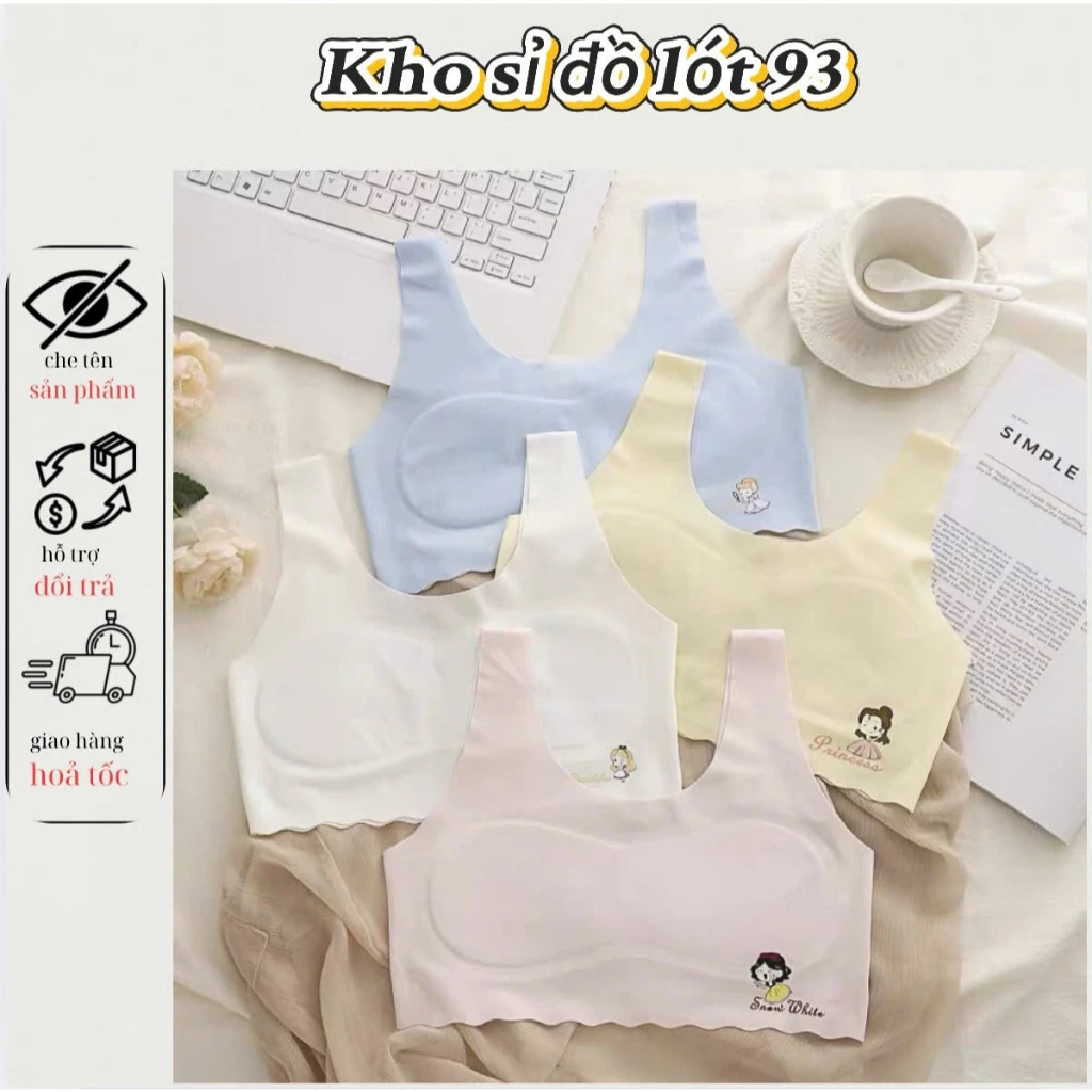Áo Lót Học Sinh Đúc Su Viền Sóng Không Lộ Có Miếng Lót Mỏng Thông Hơi 6623