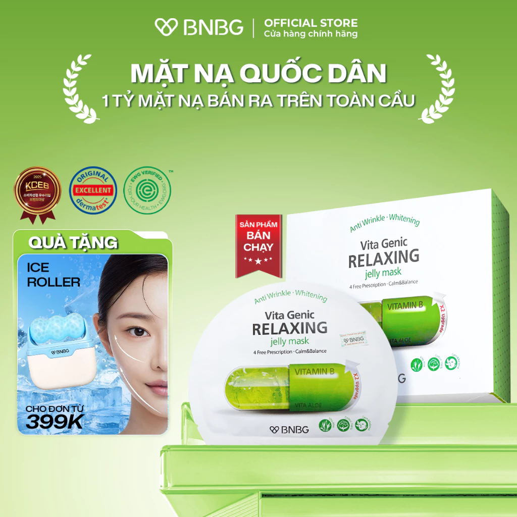 Mặt Nạ Phục Hồi Da Tổn Thương BNBG Vita Genic Relaxing Jelly Mask 30ml (Miếng lẻ)