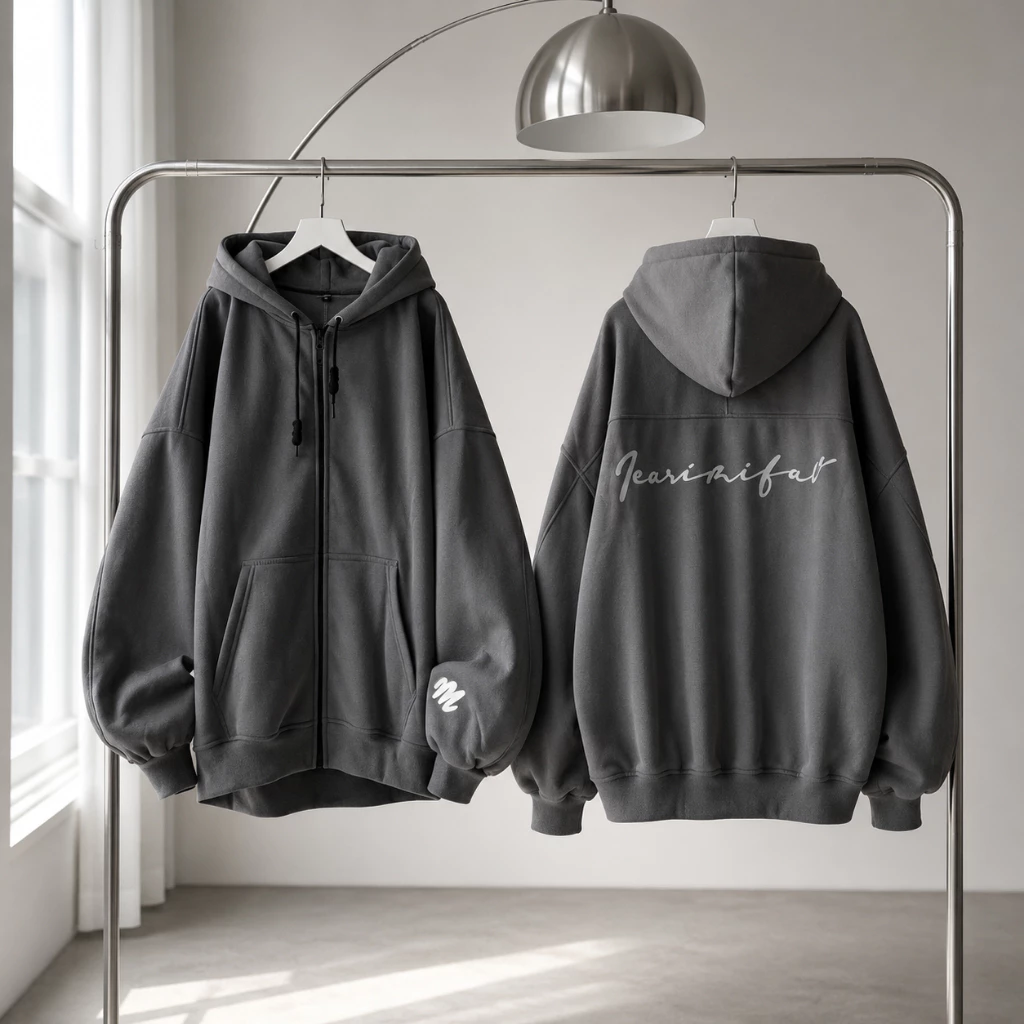 Áo Khoác Hoodie Zip Nỉ Bông Unisex Nam Nữ Form Rộng Tay Phồng Có Nón 2 Lớp – TOMANO