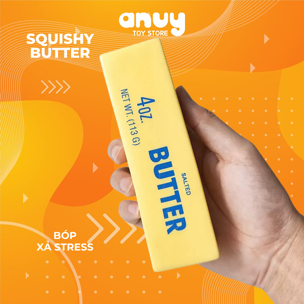 Squishy thỏi bơ vàng chậm tăng Butter đồ chơi bóp xả stress giảm căng thẳng…