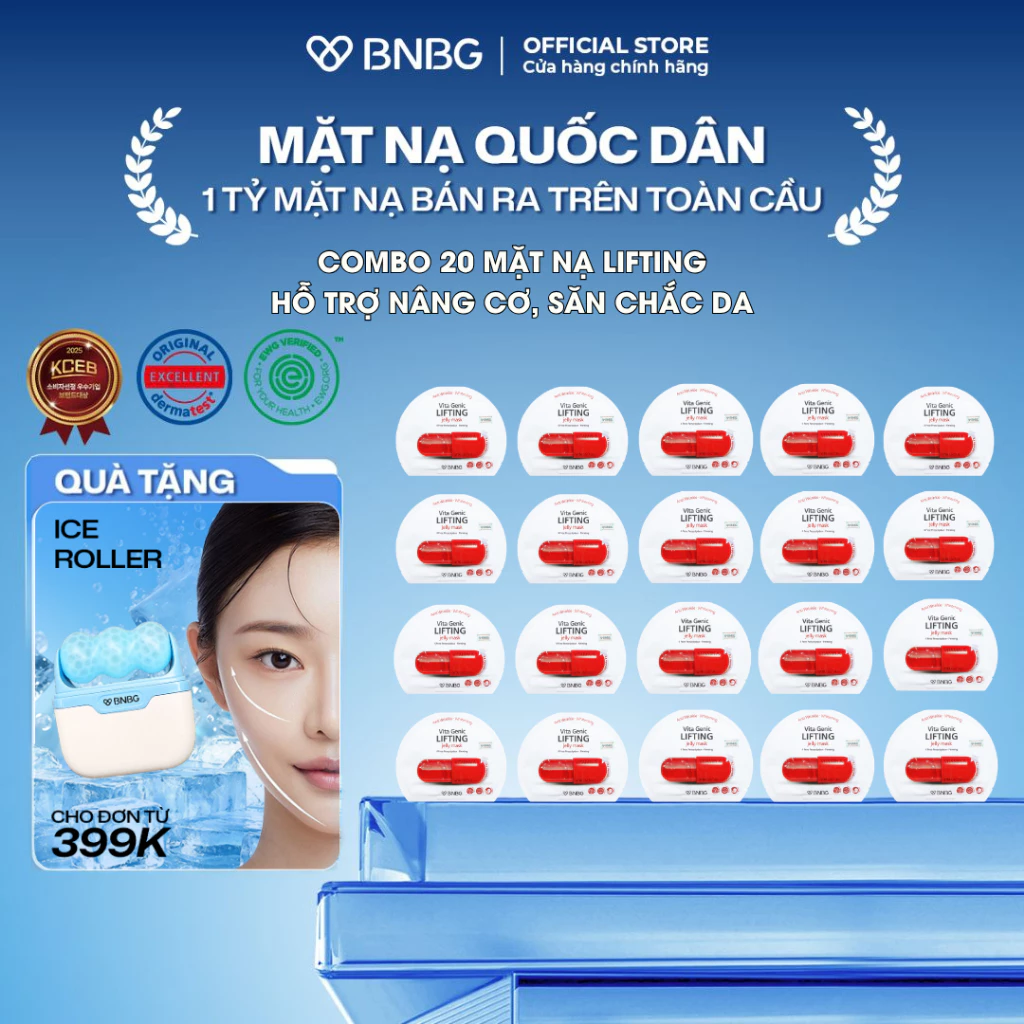 Combo 20 Mặt Nạ BNBG Hỗ Trợ Nâng Cơ, Săn Chắc Da BNBG Vita Genic Lifting Jelly Mask 30mlx20