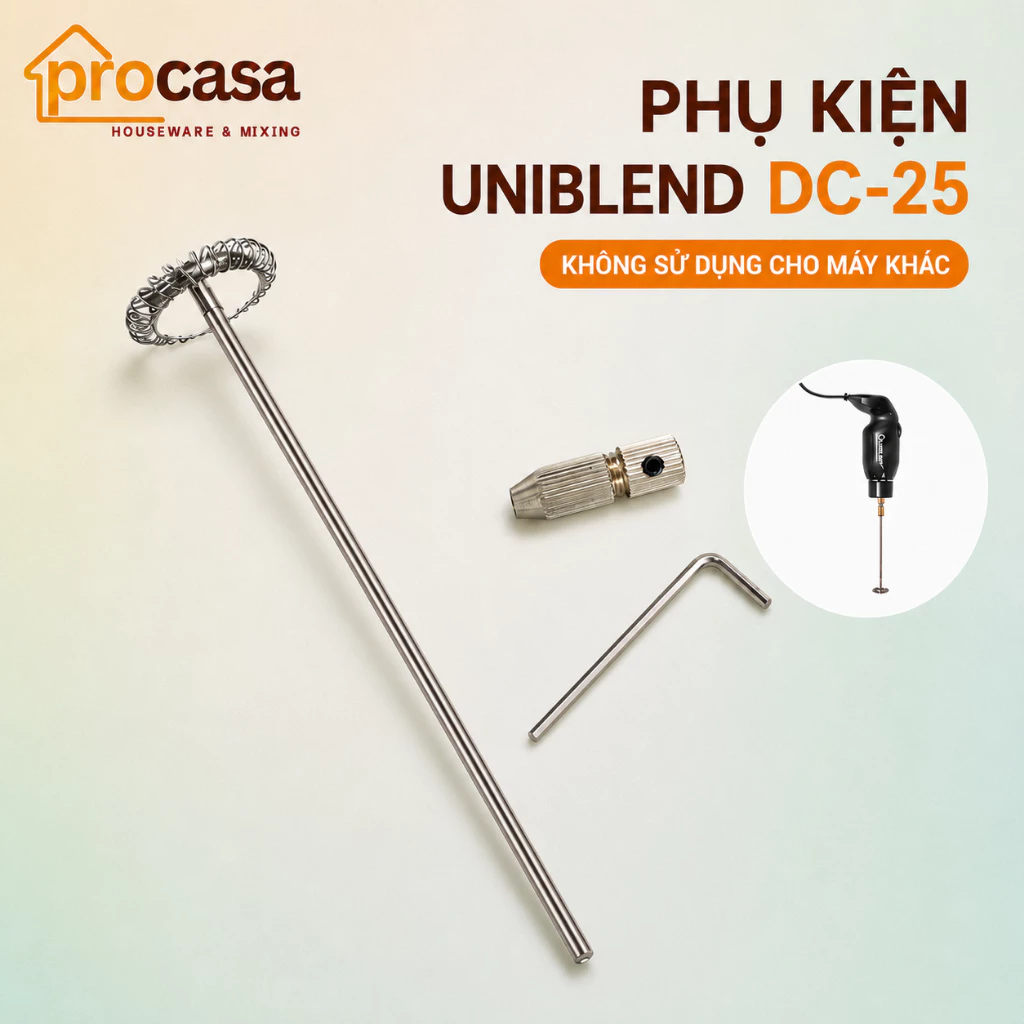 Phụ kiện đầu đánh - ốc đồng vặn máy tạo bọt cafe Uniblend DC-25 (không dùng cho máy khác)Phụ kiện thay thế cho máy Unibl