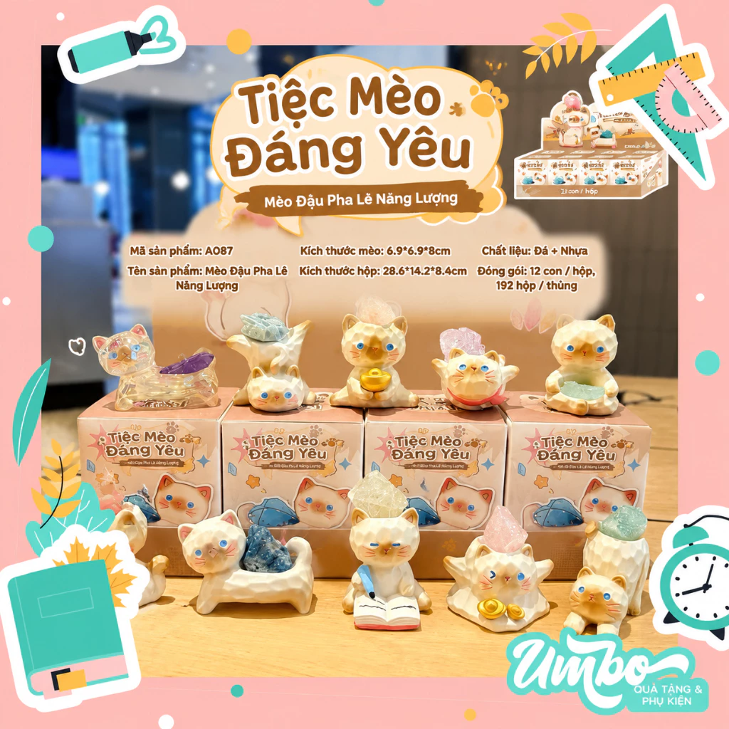 [HỎA TỐC] BLINDBOX MÈO ĐÁ NĂNG LƯỢNG NHIỀU MẪU PHONG THUỶ TRƯNG BÀY