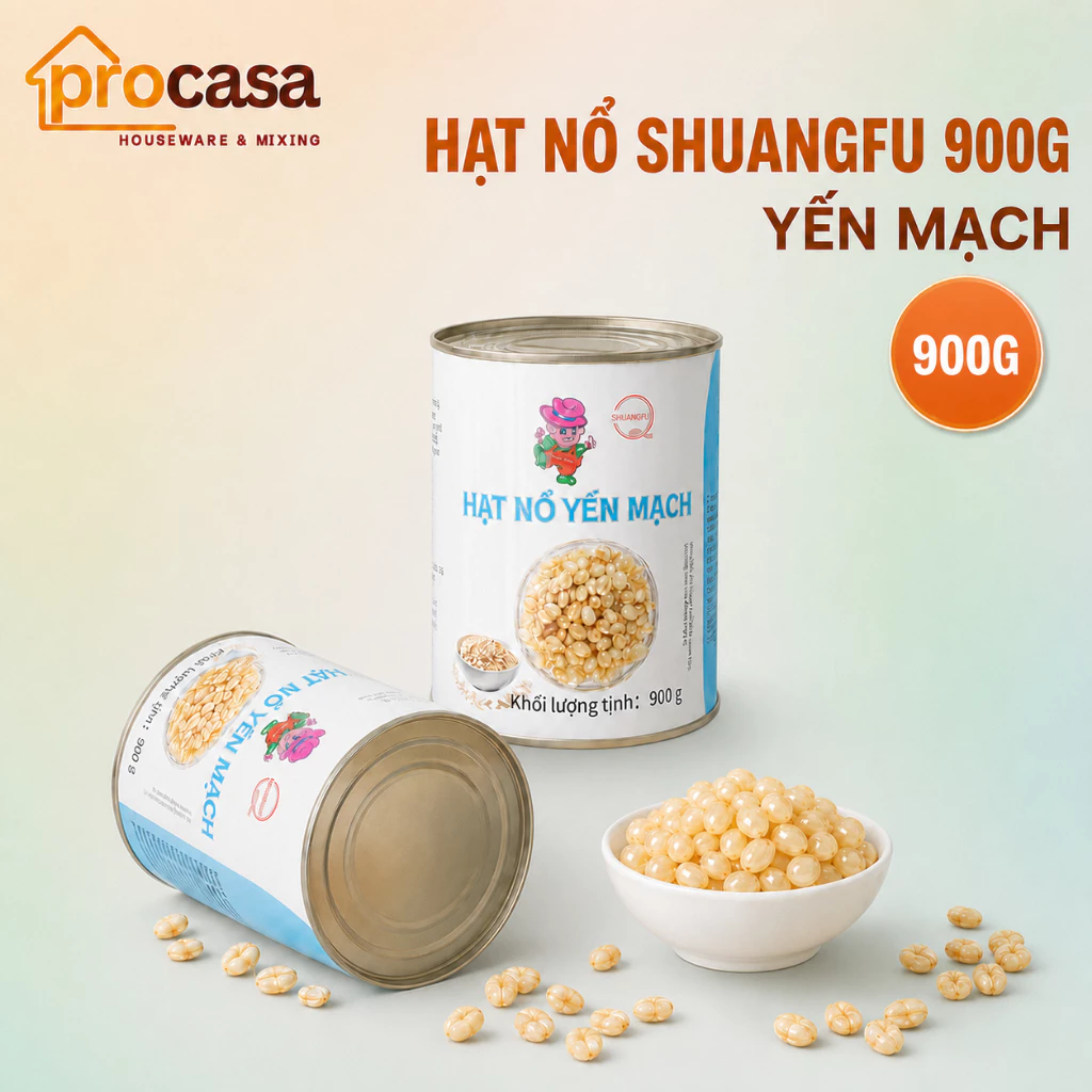 (Shuangfu) Hạt nổ Yến Mạch 850gr - Nguyên liệu pha chế - Topping ngon giòn cho trà sữa - trà trái cây