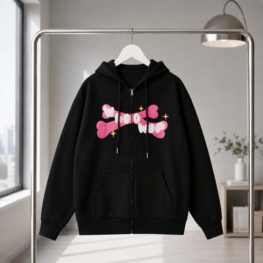 Áo Khoác Hoodie Zip WNOOWAP Tay Phồng Nón 2 Lớp Trùm Qua Đầu Vải Nỉ Bông Form Rộng 2 Màu - TOMANO