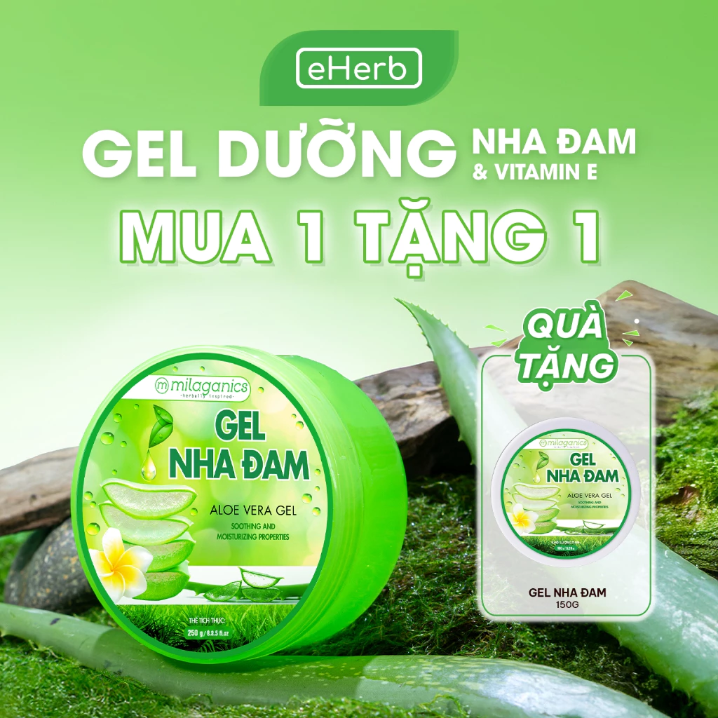 [MUA 1 TẶNG 1 - DEAL SPA] Gel Nha Đam Tươi Dưỡng Ẩm MILAGANICS - Làm Mát Dịu Da Cháy Nắng & Wax Lông