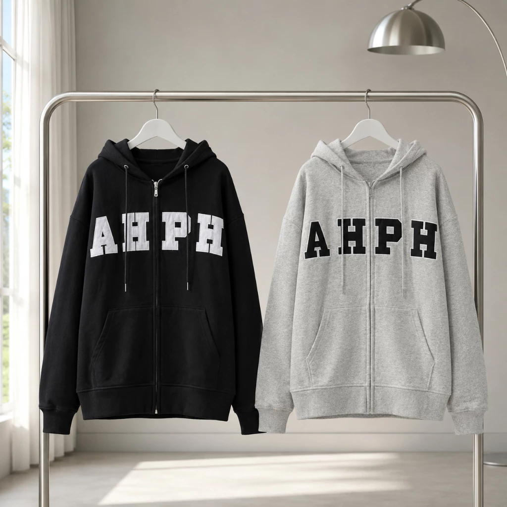 Áo Khoác Hoodie Zip Ahdnadri Nón 2 Lớp Trùm Qua Đầu Vải Nỉ Bông Dày Dặn Mềm Mịn 2 Màu - TOMANO