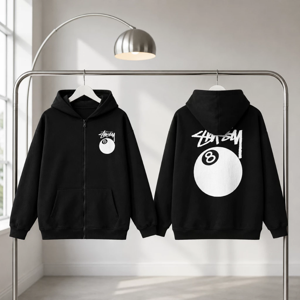 Áo Khoác Hoodie Zip BIA Tay Phồng Nón 2 Lớp Trùm Qua Đầu Vải Nỉ Bông Form Rộng 4 Màu - TOMANO