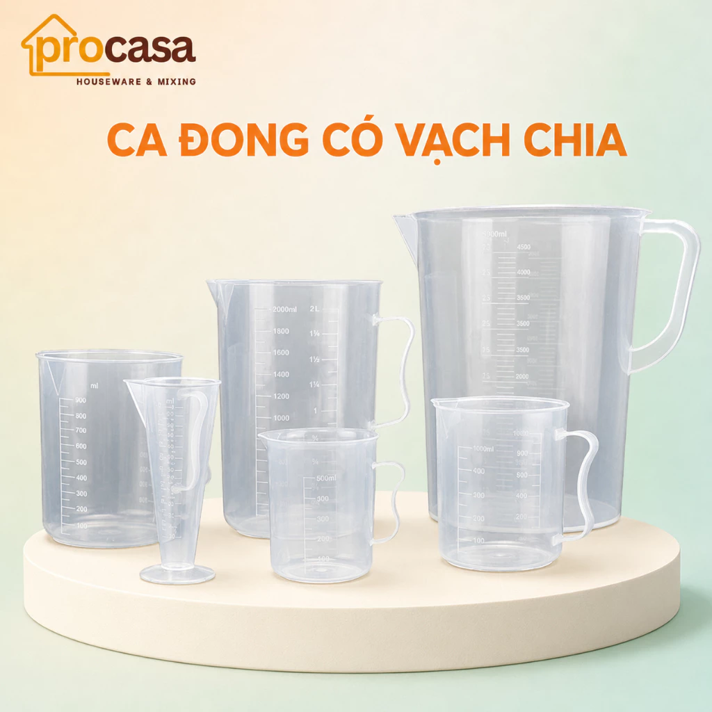 Ca đong định lượng pha chế - ca đong nhựa có vạch chia định lượng nhựa cao cấp
