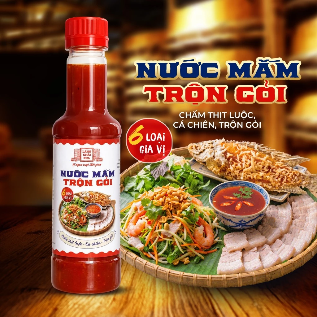 [Chai 320g] Nước Mắm Trộn Gỏi Làng Chài Xưa Pha Sẵn 6 Loại Gia Vị Chấm Thịt Luộc, Cá Chiên