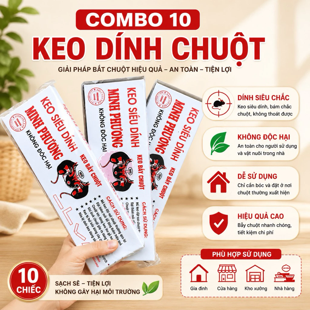 SỈ 10 CHIẾC Keo dính chuột Hàng loại 1 nhiều keo siêu dính siêu chắc