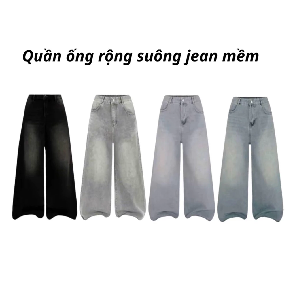 (HÀNG MỚI VÊ ) Quần jean ống rộng nữ, (BIGSIZE) quần bò ống suông from rộng nam nữ phong cách RETRO