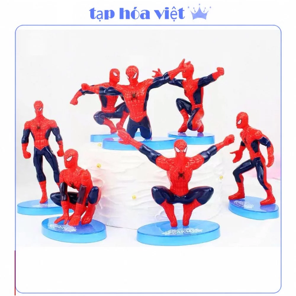 [2 BỘ] SIÊU NHÂN NHỆN Spider Man trang trí bánh sinh nhật, người nhện decor bánh kem