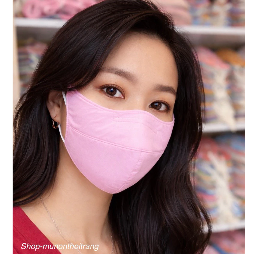 Khẩu trang, Khẩu trang vải cotton có kẽm mũi màu trơn tái sử dụng, dây rút điều chỉnh