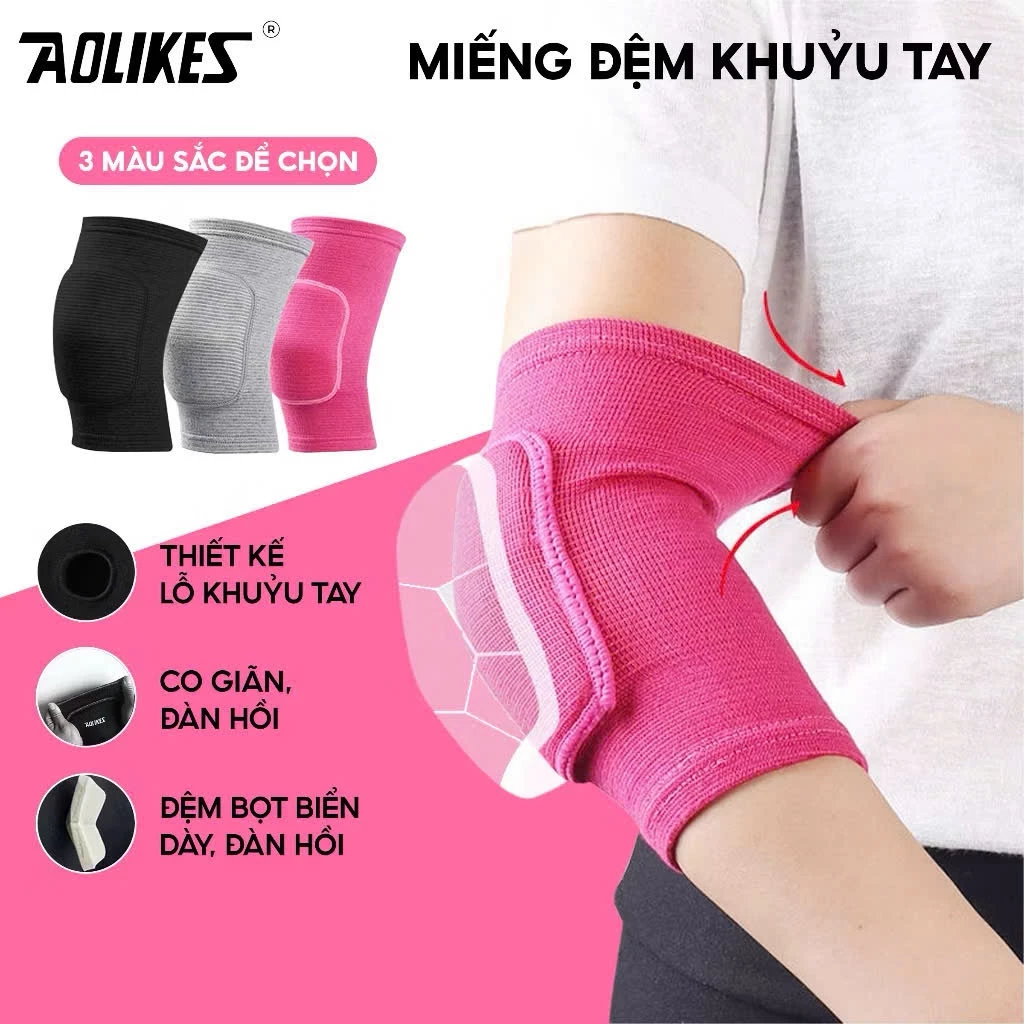 BẢO VỆ KHUỶU TAY CÓ ĐỆM MÚT – ĐAI BẢO VỆ KHUỶU TAY THỂ THAO CHỐNG VA ĐẬP | 3 MÀU ĐEN - XÁM - HỒNG