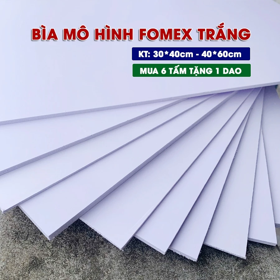 (Combo 2 Bìa) Bìa Formex cứng, Bìa Fomex làm mô hình - Hàng loại 1 - Mua 6 tấm tặng 1 dao cắt