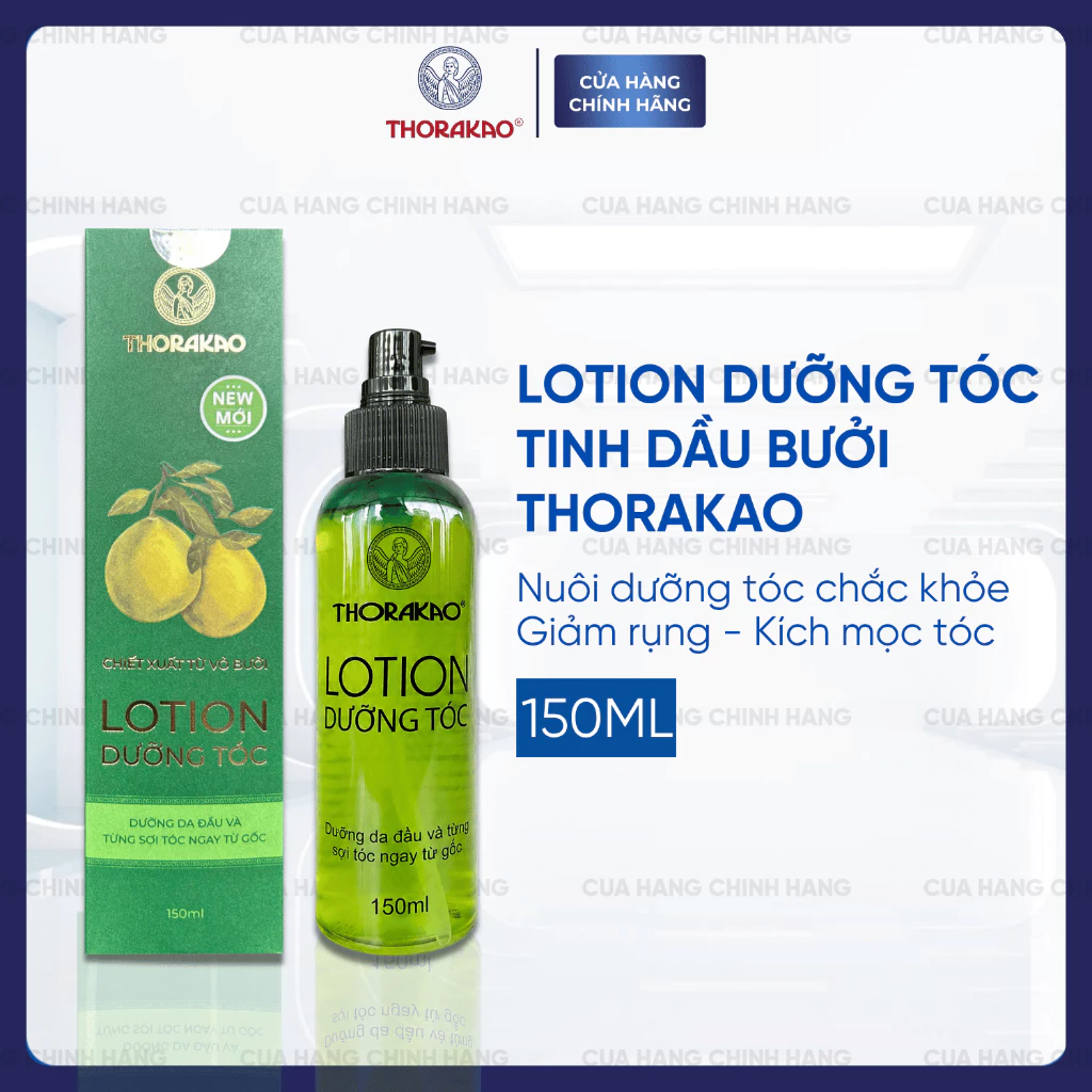 Lotion Dưỡng Tóc Thorakao Tinh Dầu Bưởi Kích Mọc Tóc Giúp Tóc Suôn Mượt 150ML