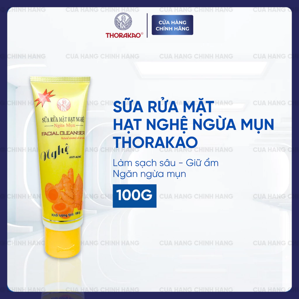 Sữa Rửa Mặt Hạt Nghệ Thorakao Ngừa Mụn 50G/100G