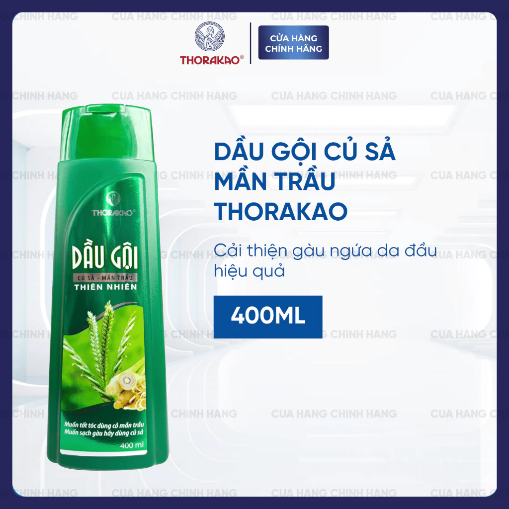 Gội Xả Thorakao 2IN1 Củ Sả Mần Trầu Giảm Ngứa Ngừa Gàu 400ML