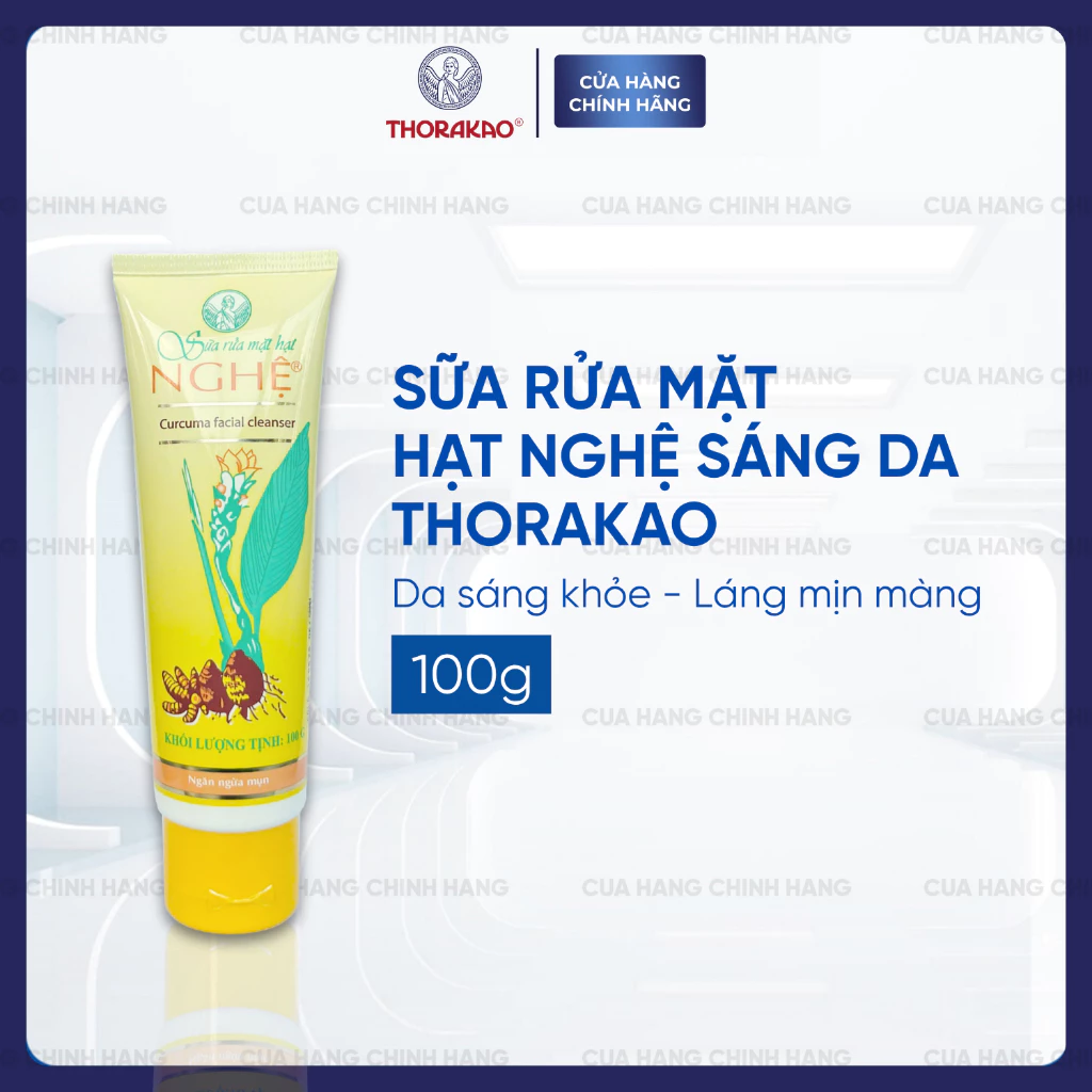 Sữa Rữa Mặt Hạt Nghệ Thorakao Giúp Sáng Da Giảm Mụn 100G