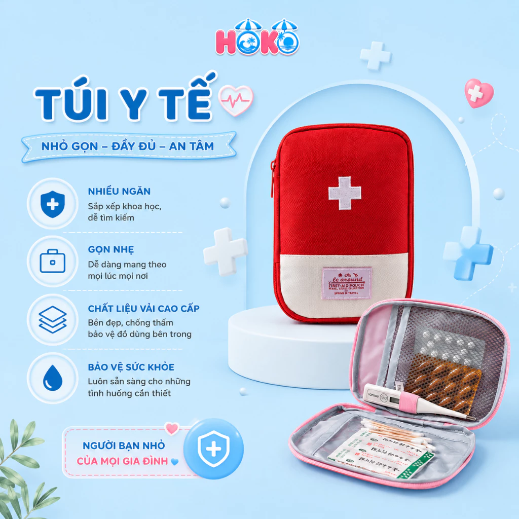 Túi Y Tế Nhiều Ngăn Đa Năng HOKO Tiện Lợi Khi Đi Du Lịch