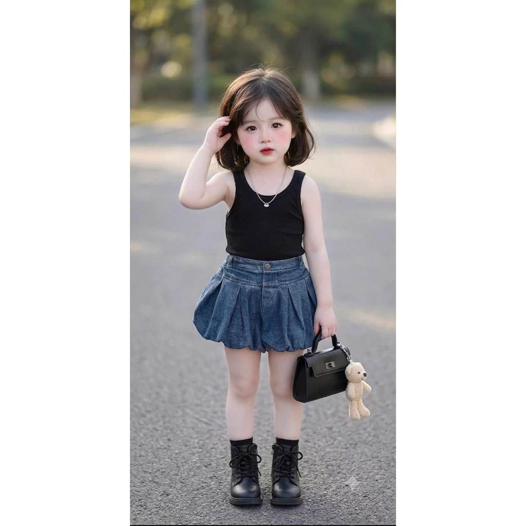 set quần bí áo ba lổ xinh cho bé(8-30kg)