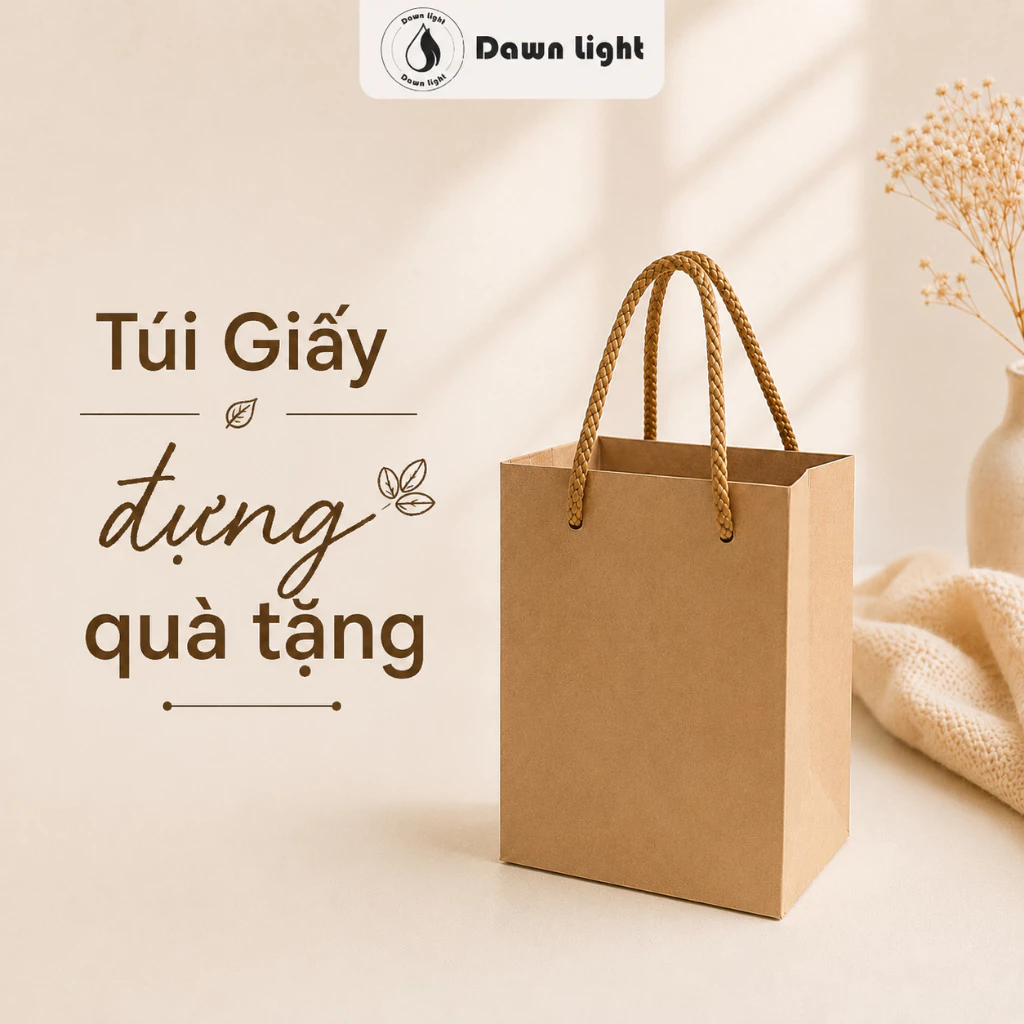 Túi Giấy Kraft Có Quai Đựng Quà Tặng