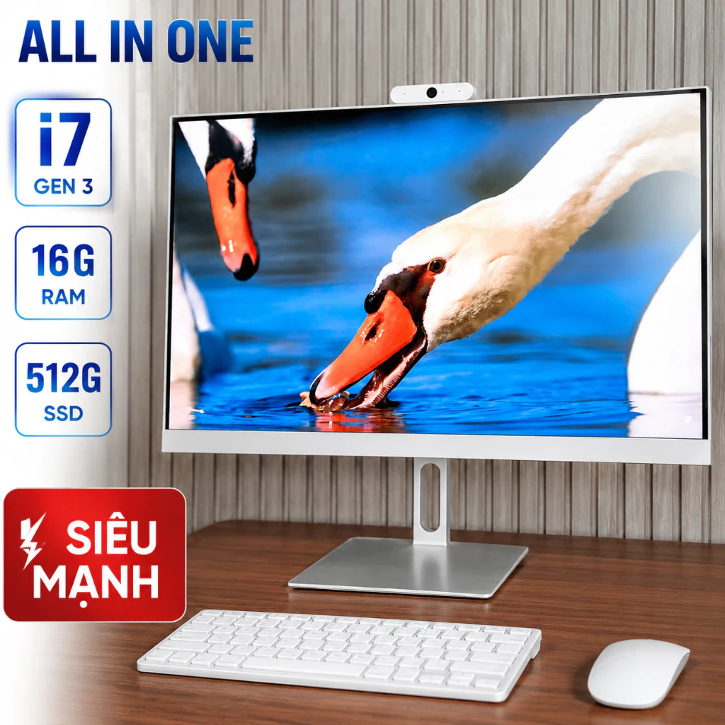 Máy tính All In One 24 inch | hỗ trợ i5 i7 Gen3 | RAM 16GB SSD 512GB | Máy Tính Văn Phòng, Học Sinh