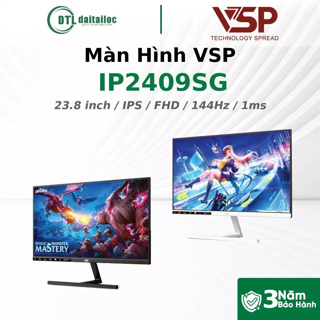 Màn Hình VSP IP2409SG 23.8 inch IPS FHD 144Hz 1ms I Chính hãng I Bảo hành 36 tháng