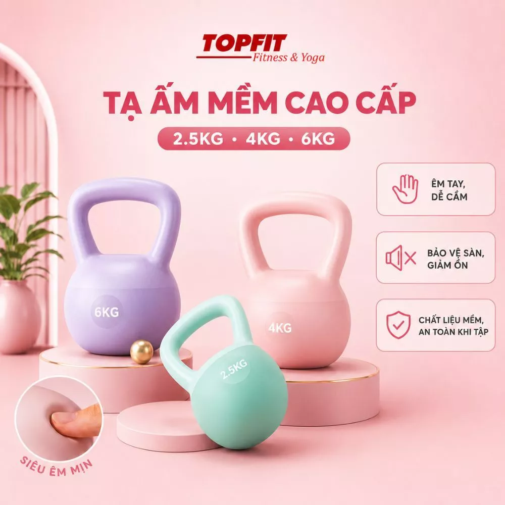 Tạ Bình Vôi, Ấm, Quai Xách, Dụng CụTập Gym, Mông Đùi Tại Nhà TOPBODY-TAQAM