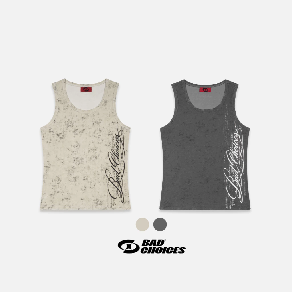 Bad Choices | Áo ba lỗ Tanktop Graphic chữ dọc form ôm