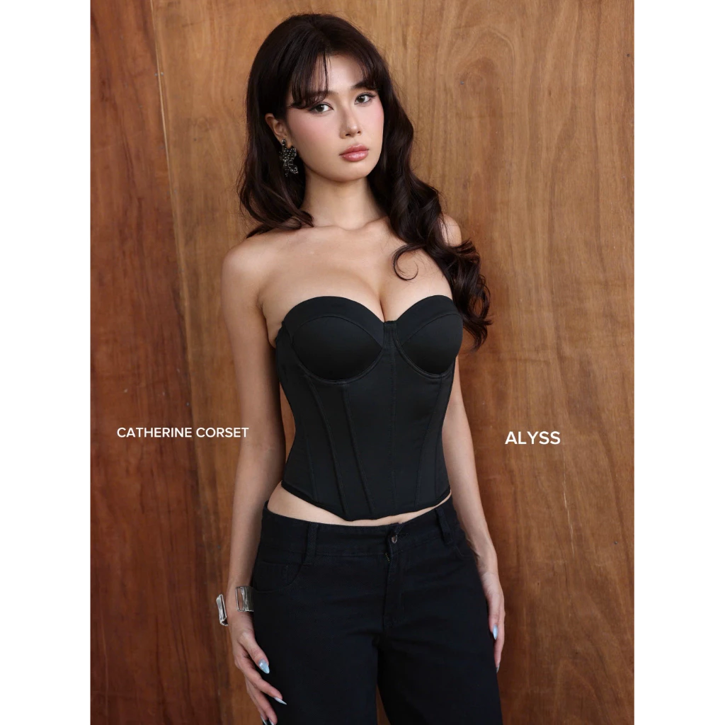 Áo Catherine Corset -Áo Corset gọng định hình có cúp thanh lịch co giãn siêu tôn dáng