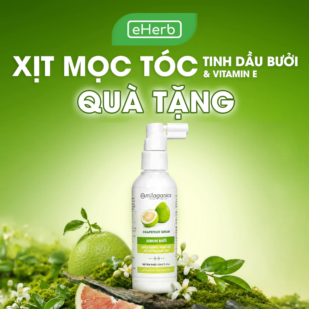 [GIFT - FBS] Xịt Dưỡng Tóc Tinh Dầu Vỏ Bưởi MILAGANICS Serum Bưởi Giúp Giảm Gãy Rụng, Tóc Bóng Mượt