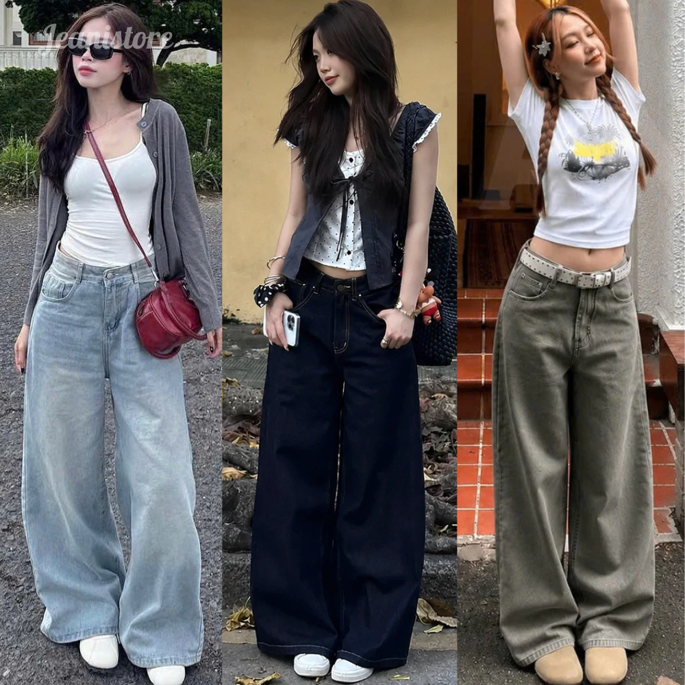 Quần jeans nữ ống rộng Jeanistore xanh INDIGO eo cao chất denim mềm tôn dáng MIAAA, quần bò nữ xanh đen vibe Calem.Clubb