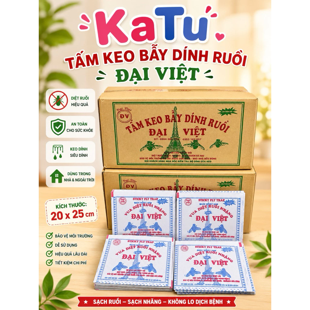 [100 MIẾNG] Set 100 miếng keo dính ruồi siêu dính, miếng bẫy ruồi