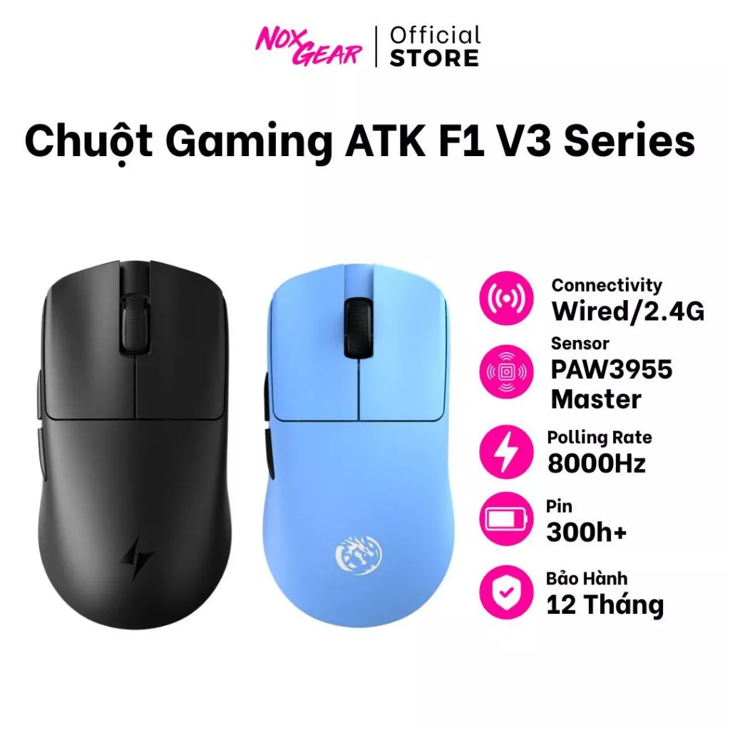 [HỎA TỐC] Chuột Gaming ATK F1 V3 Ultimate+ | F1 V3 Extreme+ Mới Ra Mắt - BH 12 Tháng