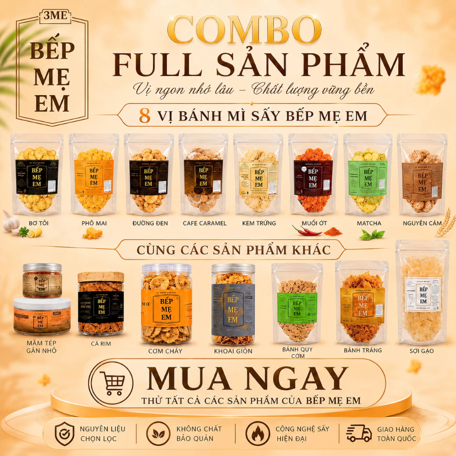 Bếp Mẹ Em Combo Full Các Món Ăn Vặt Siêu Ngon Bao Gồm 8 VỊ Bánh & Nhiều Món Đa Dạng Phù Hợp Cho Mọi Nơi