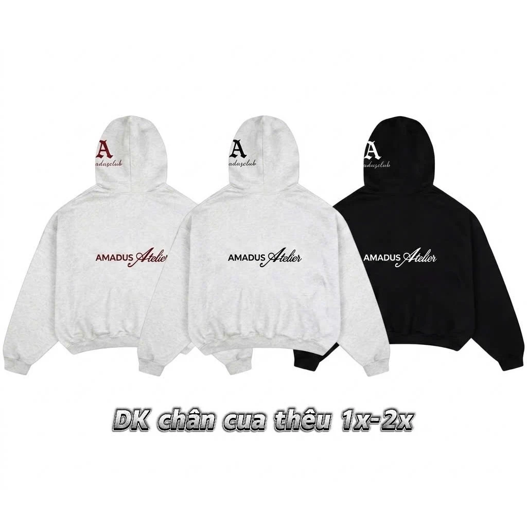 Áo Khoác Hoodie zip vải nỉ chân cua không xù cotton cao cấp AMADUS