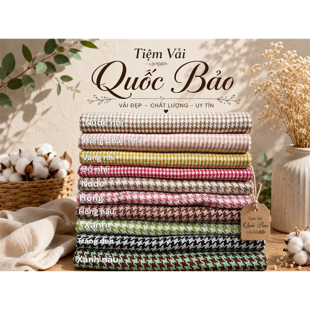 [ Vải QUỐC BẢO ] Vải bố sợi hoạ tiết ziczac , ứng dụng đồ dày đứng form , chân váy , áo khoác , decor, đồ handmade