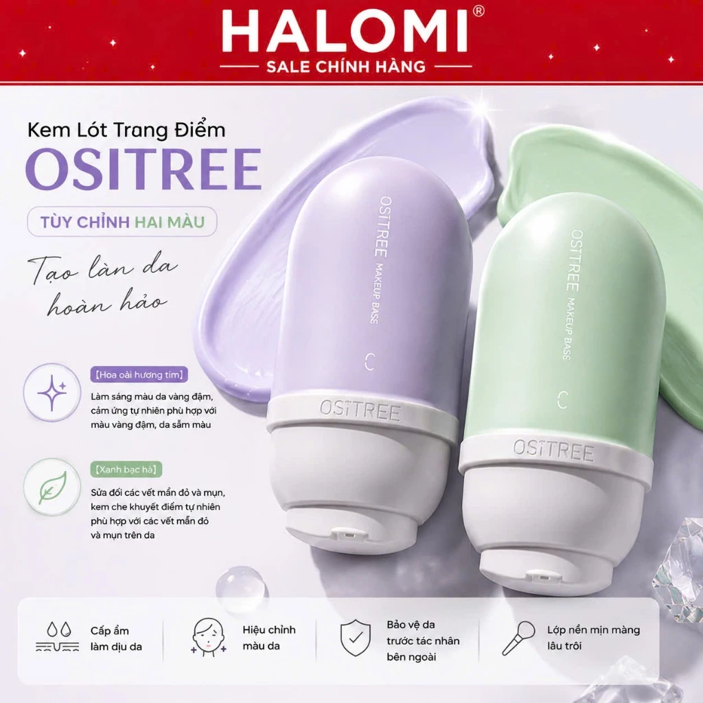 Kem lót trang điểm OSITREE 32g Dưỡng Ẩm che khuyết điểm kiểm soát dầu làm sáng da