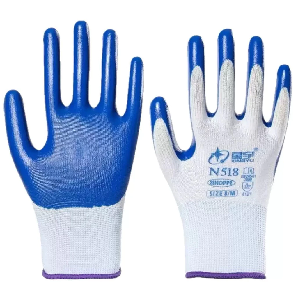 COMBO 12 ĐÔI Găng Tay Lao Động Phủ Sơn Xanh