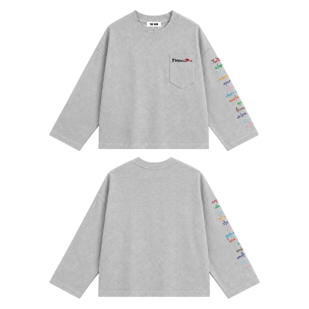 Áo Phông Nam Nữ Tay Dài Phối Túi Form Boxy Unisex, Áo Thun Oversize Form Rộng Cổ Tròn Street Style Hot Trend