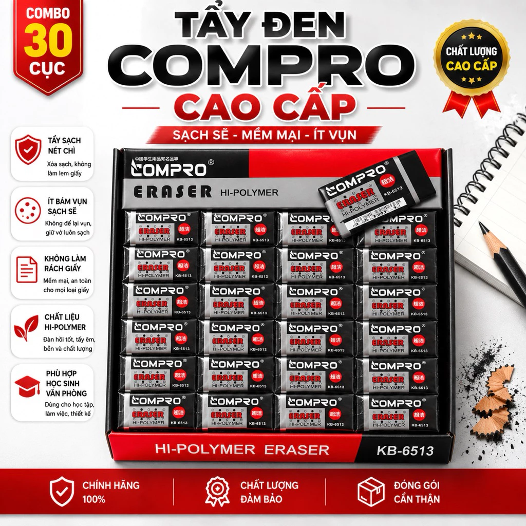 SỈ 10 VIÊN TẨY GÔM 2B-TẨY BÚT CHÌ,TẨY MÀU ĐEN LOẠI TỐT SIÊU SẠCH