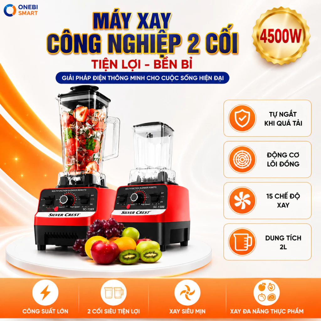 Máy Xay Sinh Tố Công Nghiệp BARDEFU 3 Cối Xay 8500W Hàng Chính Hãng, Xay Đa Năng Siêu Tiện