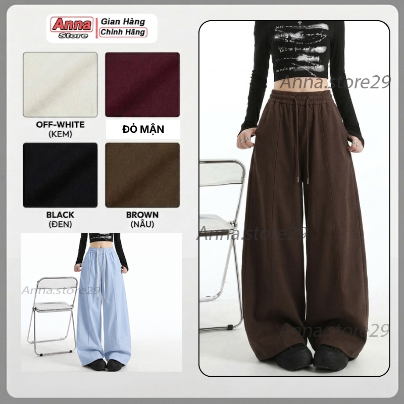 Quần Kaki Nữ Ống Rộng Cạp Chun Form Suông Dài 95cm/100cm, Chất Kaki Cotton Mềm…