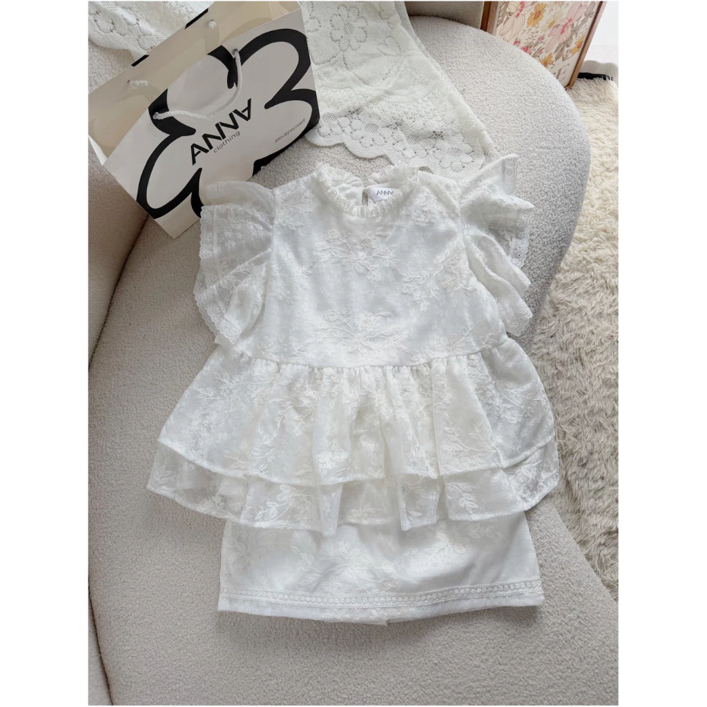 Set Bộ Nữ Hai Món Ren Thêu Trắng ANNA - Set Aimee